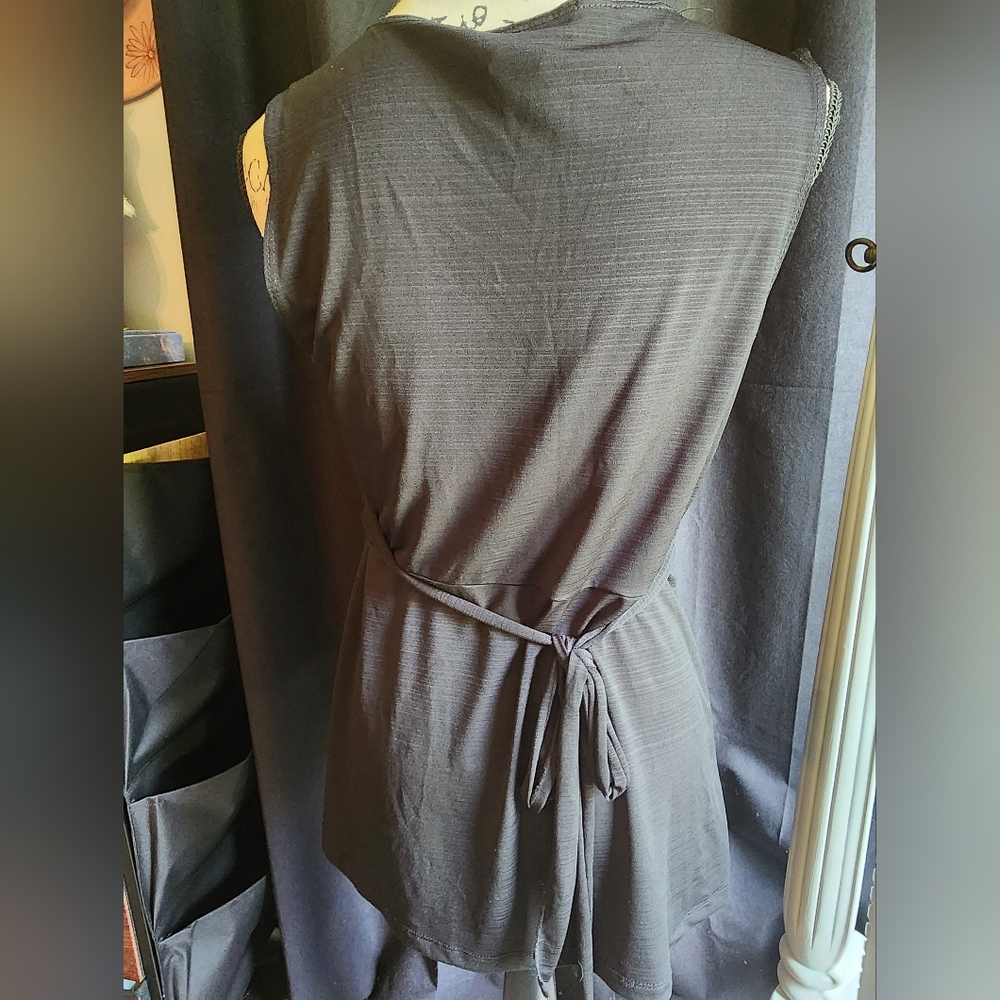 🔴Candie's Black Embellished Pleated Tunic Top XL - Picture 4 of 6